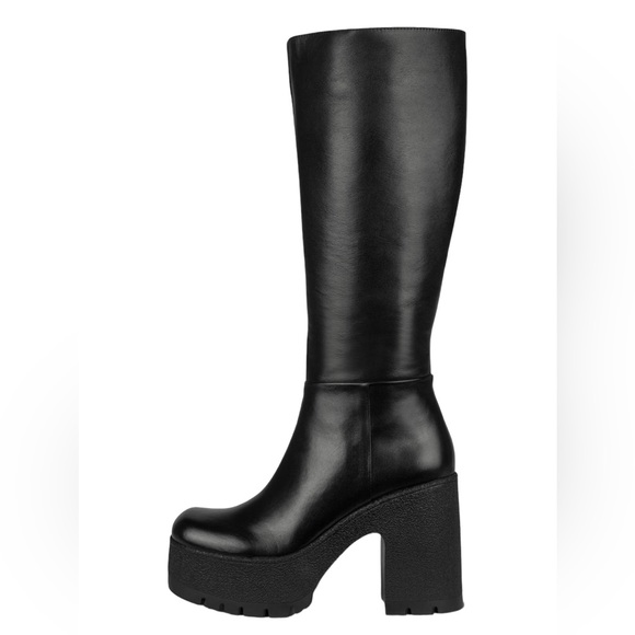 Jeffrey Campbell Shoes Jeffery Campbell Refresh Black Leather Knee High Platform Boots New